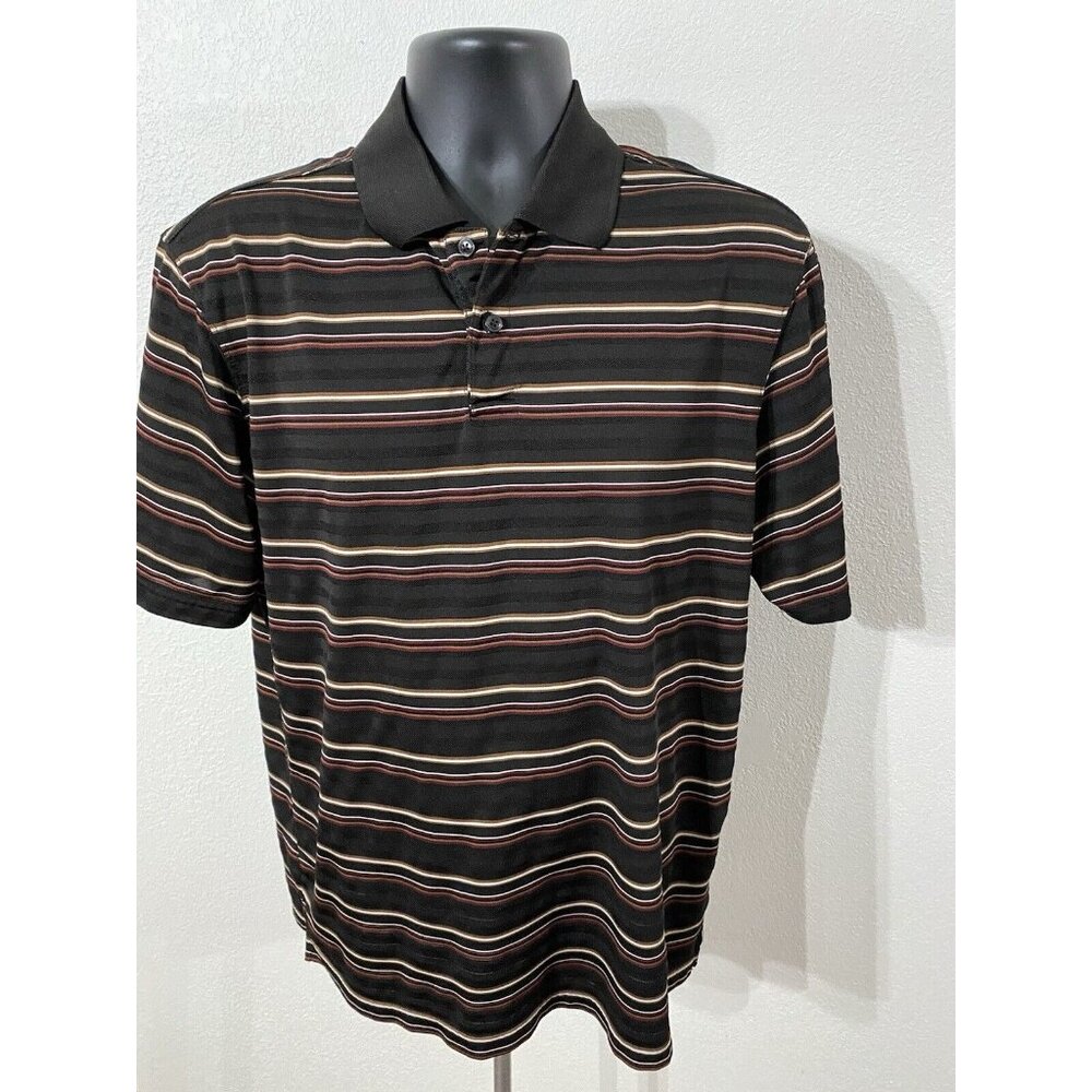 Haggar Clothing Mens Polo Top Size Medium Golf Short Sleeve Cool 18 Performance